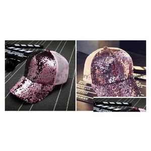 Ball Caps Glitter Paillette Baseball Cap Man Women Snapback Hip Hop Sequits Shine Smere Summer Hats сетки на открытом воздухе Drop Droder Dhrff