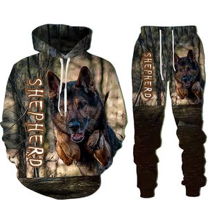 Männer Trainingsanzüge Deutscher Schäferhund 3D Gedruckt Hoodies Jogginghose Mit Kapuze Sweatshirt Sets Männer Sportswear Trainingsanzug Kleidung Anzug 221128