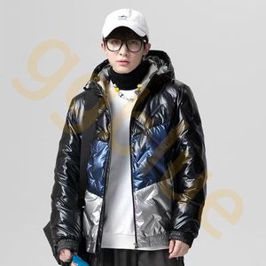 90ホワイトダックダウン冬の肥厚暖かいメンズダウンジャケット韓国ファッションフード付きクールなwnterコート