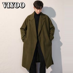 Lã de lã masculina mistura cardigãs de luxo de inverno Trench masculino preto casaco de casaco comprido roupas de preenchimento Jac Windbreaker para homens 221129