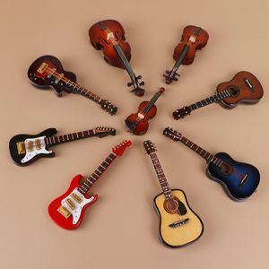 Juldekorationer Kylmagnet Miniatyrfiol Modell Mini Guitar Piano Replica Christmas Gifts Mini Musical Instrument Ornaments 221129