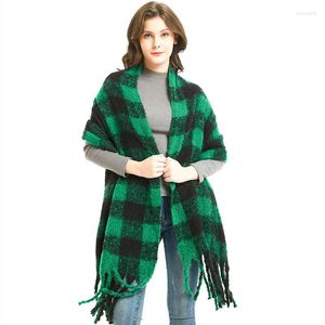 Шарфы классический большой плетение плетение зимнее шарф женщин кашемировый длинная кисточка густая теплые пашмин.