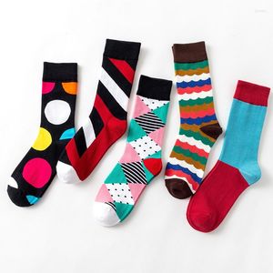 Men's Socks 2022 Fashion Geometry Style Short Pattern Funny Cotton Men Winter Warm Unisex Happy Female Sox