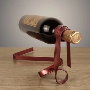 Nyhetsartiklar Creative Wine Bottle Holder Ribbon Suspension Rack Cabinet Display Decoration Accessories Table Bar Restaurant Atmosphere Set 221129