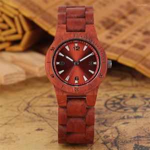 Armbanduhr Retro Mode Holzwache für Damen Quarz Full Wood Band Armband Clasp Women's Uhren natürliche Uhr Geschenke