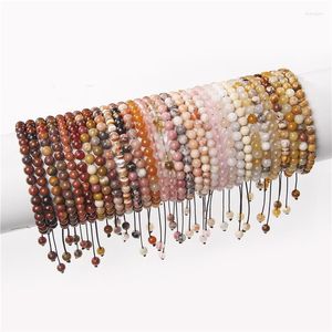 STRAND RODE MM NATUURLIJKE STEEN KRAAD Gevlochten armbanden voor vrouwen Aventurine Pink Kwarts Opaal Agat Sunstone Reiki Meditatie Zoete sieraden