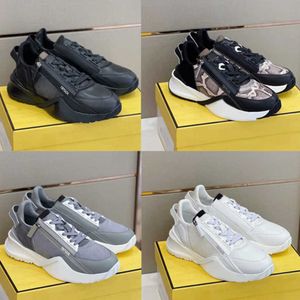 Designer m￤n kvinnor fl￶dande sneakers plattform skor nylon l￶pare tr￤nare topp mocka l￤der svart vit sport blixtl￥s gummi l￶pare utomhus sko nr259