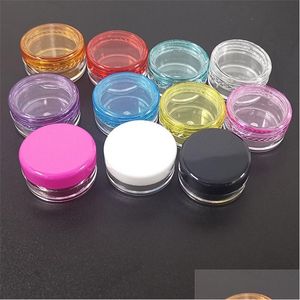 Storage Boxes Bins Plastic Cosmetic Jars Empty Eye Face Cream Containers Storage Round Bottom Transparent Case Various Colors 0 13 Dhofx