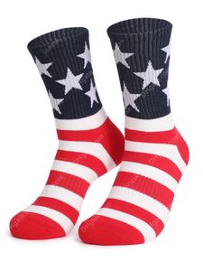 Men s Women s Cotton Socks with the American Flag Independence Day Autumn and Winter Series Direct