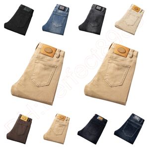 Nowe dżinsy spodnie chino spodni męskie spodnie rozciągnij jesień zima zamykające dżinsy bawełniane spodnie myte proste biznes swobodny K6070-3