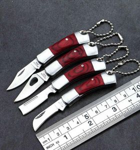 Härlig skalhalsband vikande bladkniv mini Pocket Wallet Key Ring Knives Survival EDC Tool Peeler Christmas Gift Keychain8266201