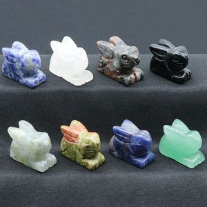 1 Inch Bunny Little Rabbit Carved Stone Quartz Carving Crystal Healing Decoration Animal Ornaments Crafts