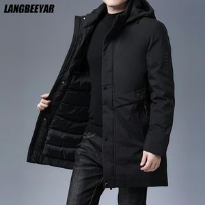 Herren Daunenparkas Top Qualität gepolsterte Marke Casual Fashion Dicke warme Männer Lange Parka Winterjacke mit Kapuze Windjacke Mäntel Kleidung 221129