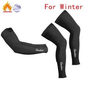 Armbåge knäskydd Raudax Arm Leg Warmers Black Winter Thermal Fellce Cycling Warmer Mtb Bicycle Running Racing Bike Sleeve