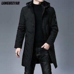 Piumino da uomo Parka imbottito di alta qualità Marca Casual Moda Spessore caldo da uomo Parka lungo Giacca invernale con cappuccio Giacca a vento Cappotti Abbigliamento 221129