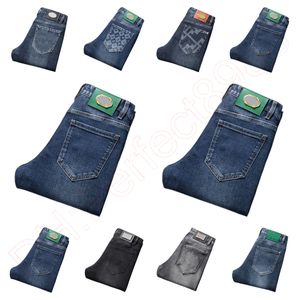 Nowe dżinsy spodnie chino spodni męskie spodnie rozciągnij jesień zima zamykające dżinsy bawełniane spodnie myte proste biznes swobodny kf9921