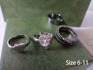 Anello cuore d'amore di design in argento 925 per anelli di serpente da donna da uomo Qualità di fascia alta Coppie fedi nuziali con scatola uomo donna designer Bague g2684