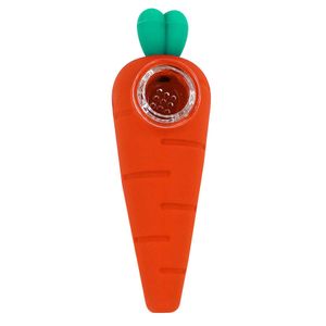 Smoking Pipes Carrot Shape Silicone Hand Pipe Hookah Bong Bubbler Portable Smoke Accessories