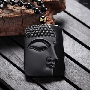 Hanger kettingen Obsidian Boeddha hoofd sieraden fijne doorvoer om slechte mannen en vrouwen te voorkomen