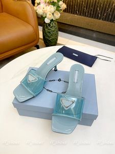 23SS Women Designer Sandals Slippers Slides Low Heels Casual Shoes New Transparent Luxury Fashion Outdoor Sandal US Size 12 EUR 43