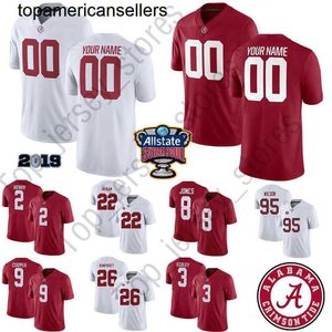 Anpassad stor storlek Alabama Crimson Tide valfritt namn nummer 22 Mark Ingram 8 Julio Jones 2 Derrick Henry 9 Amari Cooper College Football Jersey