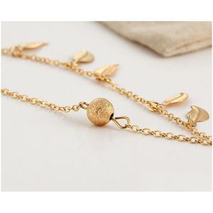 Cavigliere Donna Foglia Fascino Cavigliere Catena d'oro Braccialetto alla caviglia Moda 18K Cavigliera Bracciali Piede Gioielli Drop Delivery Dhqd5