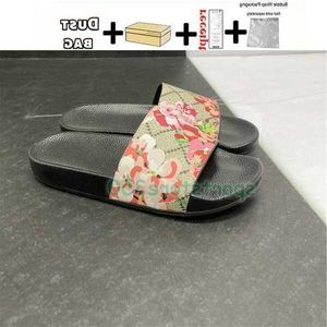 Neueste mit Box Männer Frauen Mode Hausschuhe Luxus Slides Sommer Flache Slipper Trendy Leder Gummi Sandale Herren Strand Slide US 5-12114