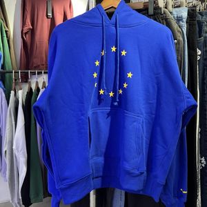 Erkek Hoodies büyük boyutlu kazak mavi sweatshirts Avrupa Birliği bayrağı kapüşonlu erkek kadın kaliteli kapüşonlu