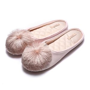 Hausschuhe Frauen Hausschuhe Pelz Rutschen Memory Foam Slipon Komfort Quaste Pompom Hause Schuhe Hochzeit Schlafzimmer Rutschfeste Innen Mes Drop Dhwkh