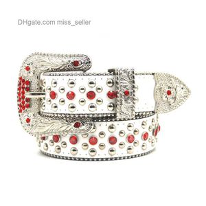 2022 Designer Belt BB Simon Guangzhou Rhinestone Belt för män och kvinnor handgjorda Hip Hop Punk Personlighet Fashion Belt Miss Seller