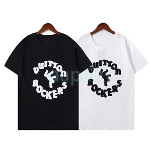 Designer Luxury Menswear T Shirt Woolen broderi Letter Round Neck Short Sleeve Fashion M￤rke T-shirt Kvinnor Topp Black White Asian Size S-2XL