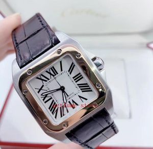 brand watch 42mm Dumont Mecchanical Automatic Steel Rose Gold Strap Watch men wristwatches no box