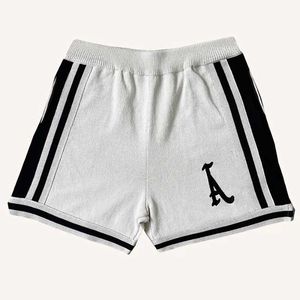 Mäns shorts fråga askyurself brodered brev stickade tröja shorts högkvalitativa män kvinnor svart aprikos shorts t221129 t221129