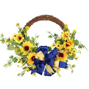 Decorative Flowers Half-covered Suower Garland For Front Door Outdoors Window Decoration Artificial Flower Summer Wreaths Decor Accessories