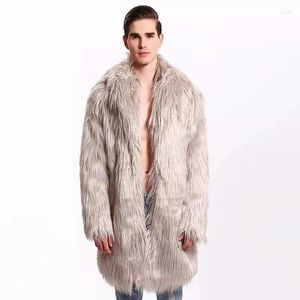 Koreańska wersja Fur Fur Fur Fur Fur Fur Faux Coat 2022 Toning Wool Men's Długość