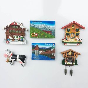 Christmas Decorations BABELEMI 3D Swiss Jungfrau Lake Lucerne Cows Cuckoo Clocks Tourist Souvenirs Fridge Magnet Switzerland Refrigerator Magnets 221129