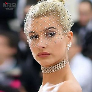 Festlicher Silberschleier Diamant Barock Braut Mesh Haarband Schwarz Weiß Kopfschmuck Ball Party Zubehör Batch