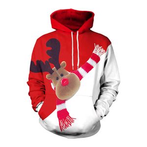 Men s Hoodies Sweatshirts autumn winter women s coat new clothes color matching elk Christmas animal printing couple s Hooded Sweater