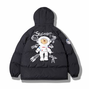 Men's Down Parkas Winter American Men Hip Hop Reversible Jacket Parka Astronaut Cotton Coat Men's and Women's Thickened Bread Coat Cotton 221128