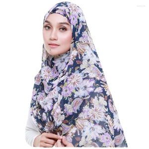 Scarves Thick Bubble Chiffon Hijab Scarf Printed In Blue Striped Long Shawls Wrap Muslim Hijabs Designs Scarves/scarf