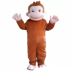 2022 Curioso George Monkey Mascot Trajes de desenho animado Fantasia Fantas de Halloween Fantas do tamanho adulto Tamanho adulto
