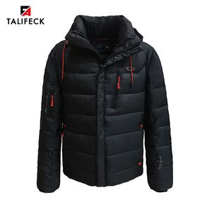 Mens Down Parkas Talifeck Winter Jacket Casual Cotton Warm Coat Thick vadded Parka Homme outwear Black S 221129