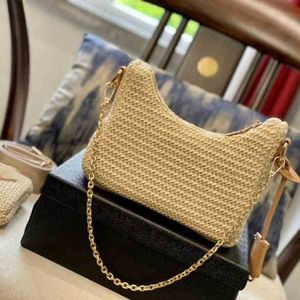 Evening Bags Summer Rattan Messenger Bag Crossbody Bags Brand Designer Wallet for Women Shoulder Clutch Strap Fashion Single Purses 220712