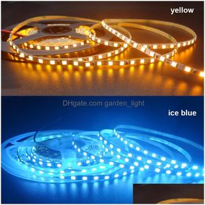 LED -remsor 4mm bredd 5m 2835 LED -stripband 120LED/M 12V flexibel kall vit varm bl￥ gr￶n r￶d gul IP20 droppleveranslampor li dhfjs