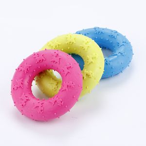 Donut Dog Chew Toys Rubber неразрушимые котенок игрушки маленькие большие собаки Устрашивающие зубы, интерактивные домашние животные MJ1191