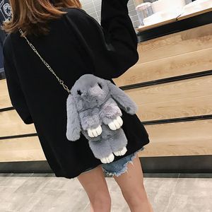 Evening Bags 2022 Cute Plush Shoulder Bag Fashion Girl Handbag Women's Casual Long Chains Cartoon Messenger