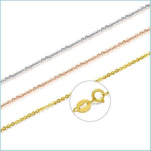 Цепочки, подлинные 60 см 18K золотая цепочка ювелирные украшения изящное женское ожерелье по доставке ожерелья для доставки подвески Dhgarden dhkeb