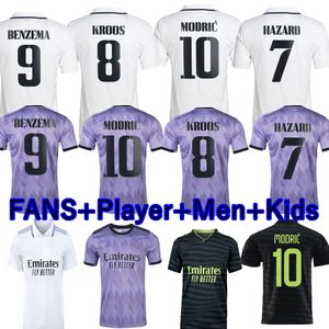 Alaba Hazard Benzema Soccer Jerseys Football Shirt Vini Jr Camavinga Black asensio Modric Marcelo Real Madrids Final Camiseta Men Kids Kit Kit Uniforms