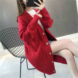 Women's Sweaters Casual Women Vest Autumn Winter Sweaters Trendy Female Solid Long Sleeve Pockets Vests Spring Ladies Black Red Sweaters J220915