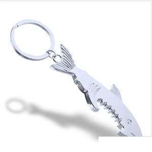 Openers Bottle Opener Keychain Promotion Gift Customized Shark Shaped Zinc Alloy Beer Keys Chain Women Men Key Rings D 120 J2 Drop D Dhmyd